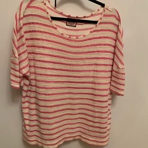 Juicy couture pink furry stripe top
